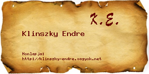 Klinszky Endre névjegykártya