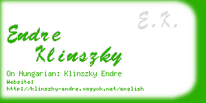 endre klinszky business card